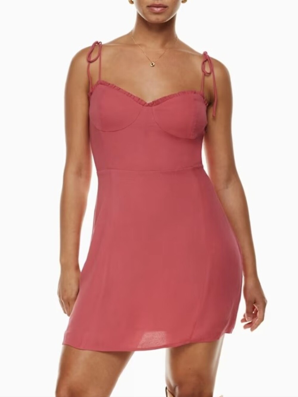 Aritzia Wilfred Fable Sweetheart bustier mini dress Dress In Rosy Red